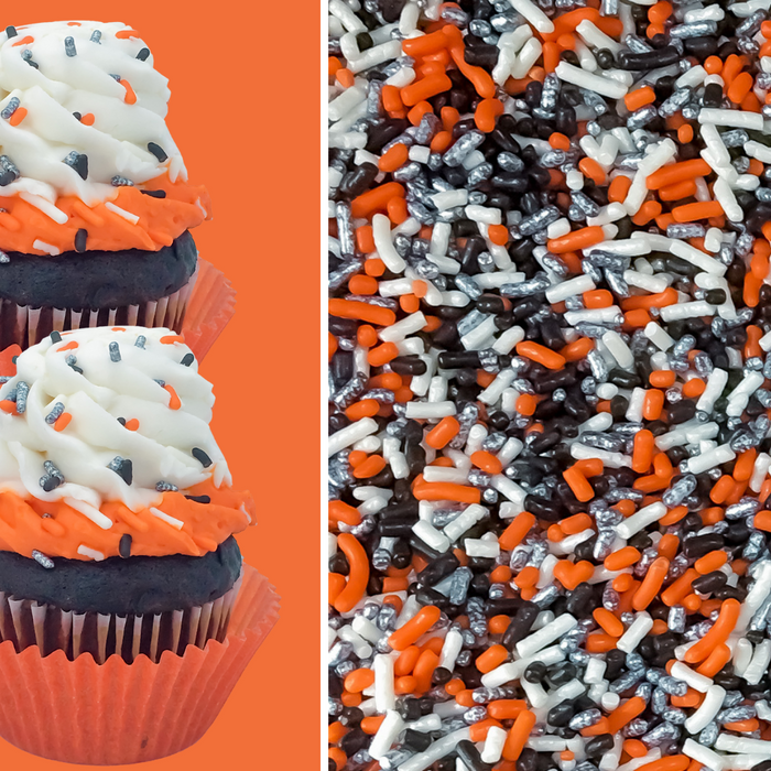 Halloween Classic Sprinkles (Orange/White/Silver/Black)