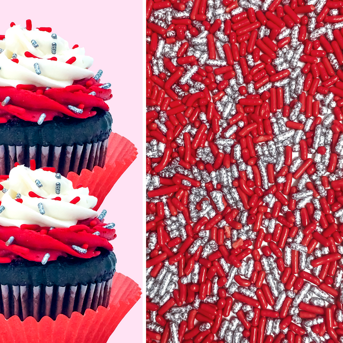 Bicolor Classic Sprinkles 4oz (Red/Silver)