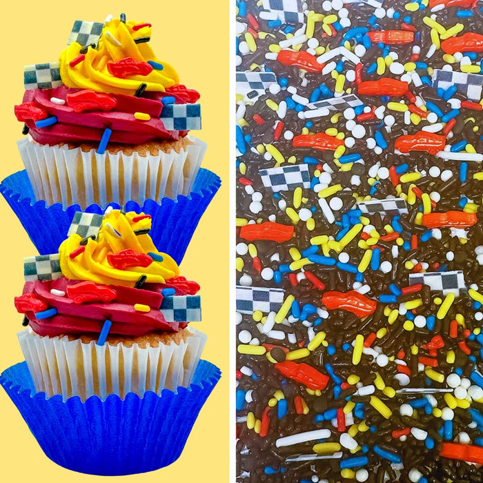 Race Cars Checkered Flag Sprinkle Mix - 4oz