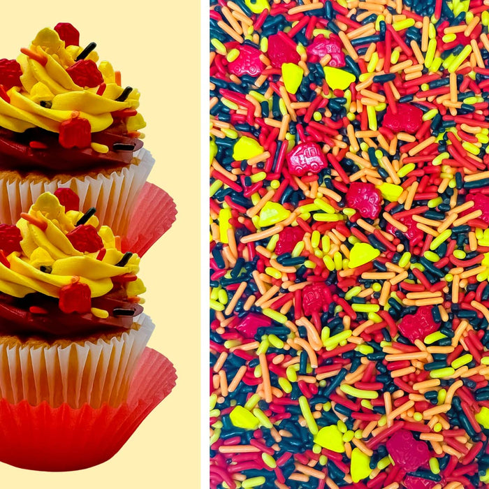 Fire Department Deluxe Sprinkle Mix with Fire Trucks - 4oz