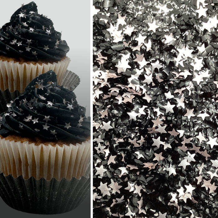 Black Bright Midnight Sparkle Flakes
