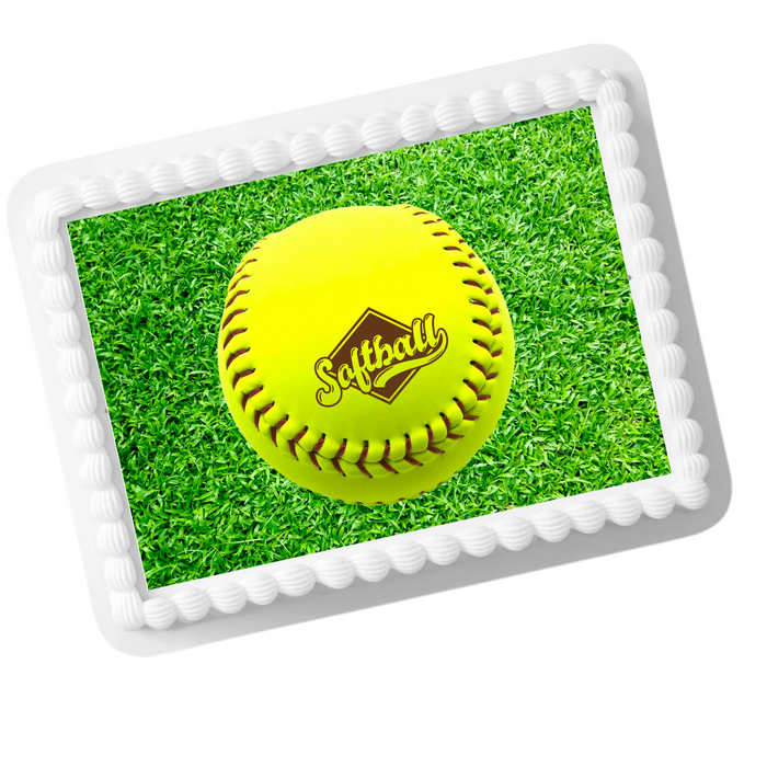 Edible Photo Image Cake Decoration Topper - Softball
