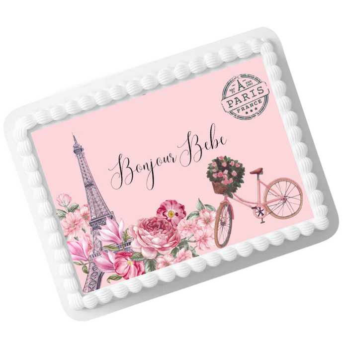 Edible Photo Image Cake Decoration Topper - Bonjour Babe