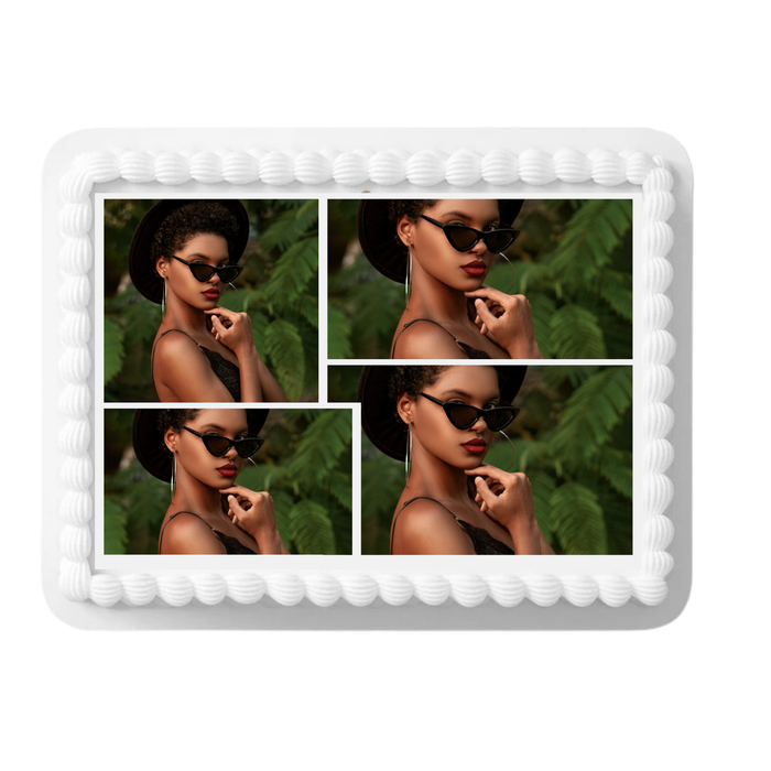 4 Photo Edible Collage Cake Decoration Image Cake Topper with Your Photos
