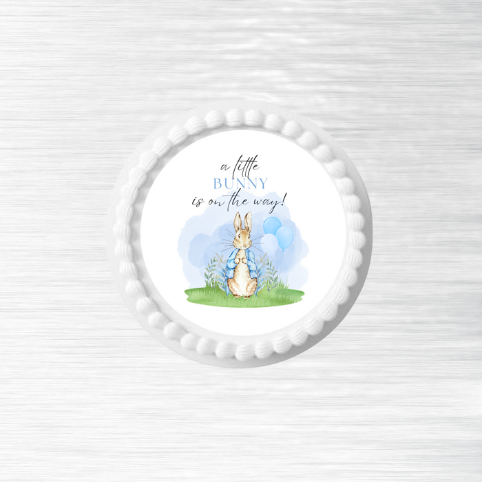 Peter Rabbit Baby Shower Collection - Edible Icing Cake Decoration Photo Image Topper (7.5inch Round)