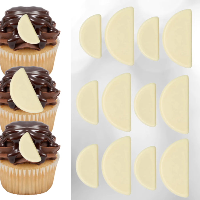 Halves Chocolate Decorations (White) - 12ct, Asstd.