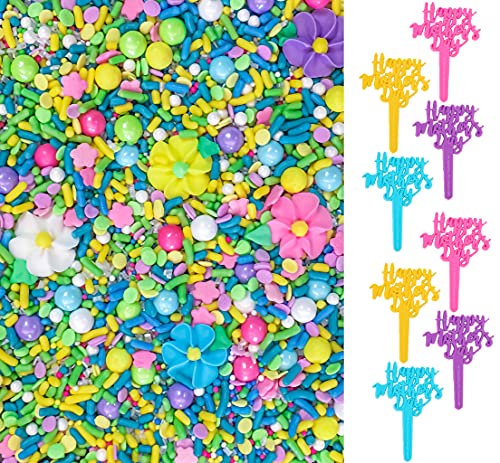 Happy Mother's Day Spring Flowers Cupcake Sprinkle Kit 12ct Assorted