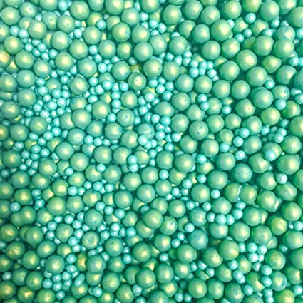 Rustic Edible Sugar Pearl Mix (Teal) - 4oz