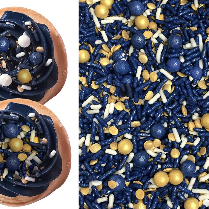 Shabby Sprinkle Mix (Navy/Gold) - 4oz