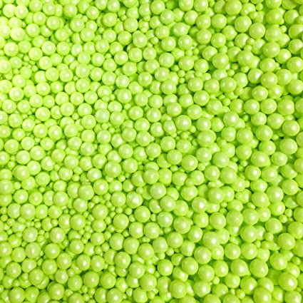 Edible Sugar Pearl Mix (Lime) - 4oz