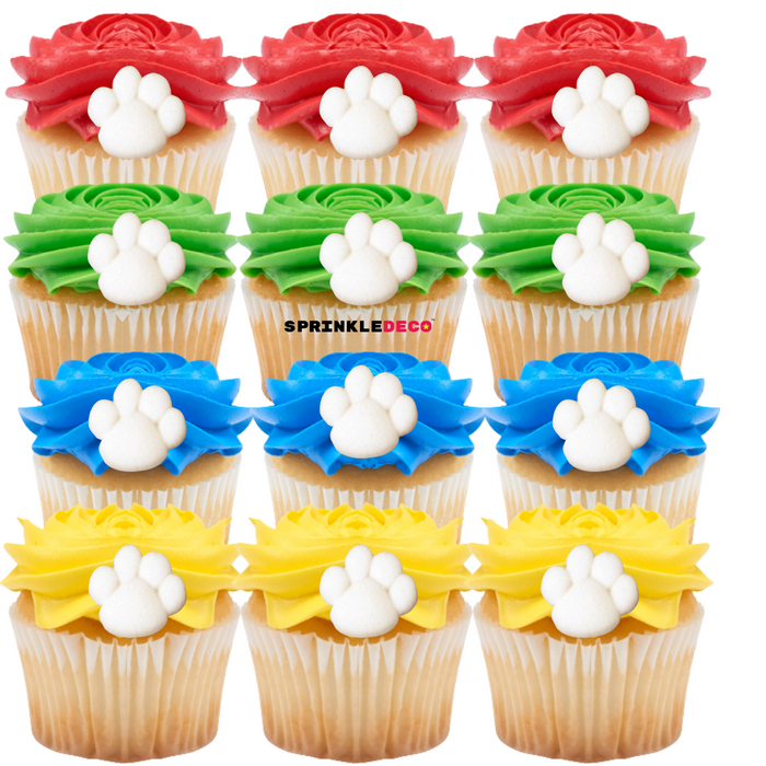 Dog Paw Decorative Sugars (White) - 12ct, Asstd.