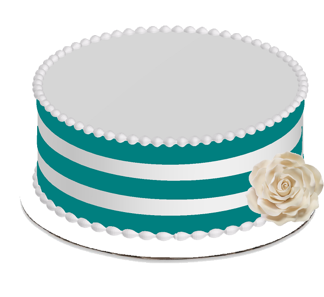 Edible Cake Decoration Ribbon Frosting Sheet - Teal
