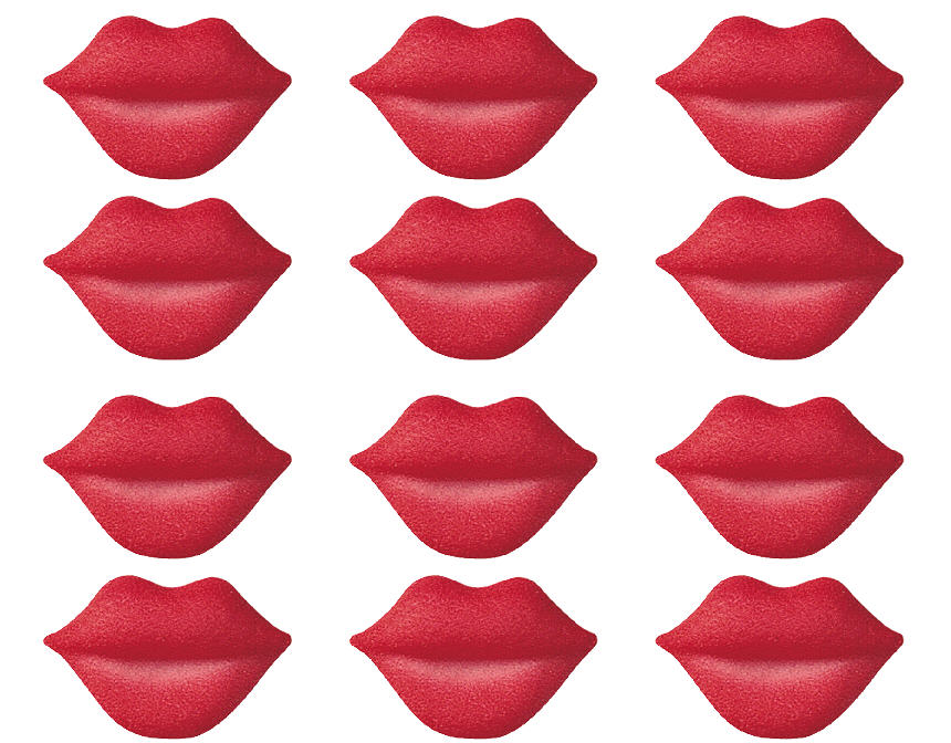 Lips Kisses Heart Edible Dessert Sugar Decorations For Cakes Cupcakes Cookies Donuts and More - 12ct