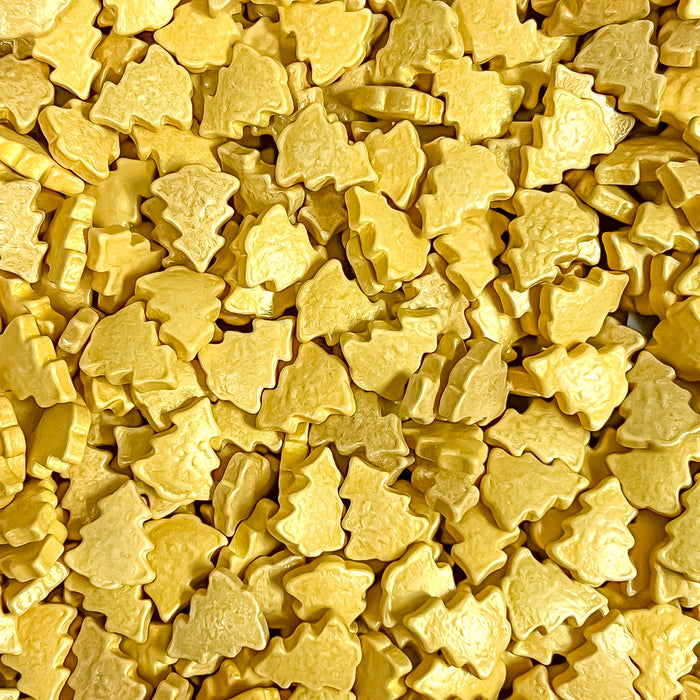 Golden Holiday Tree Edible Shaped Candy Sprinkles