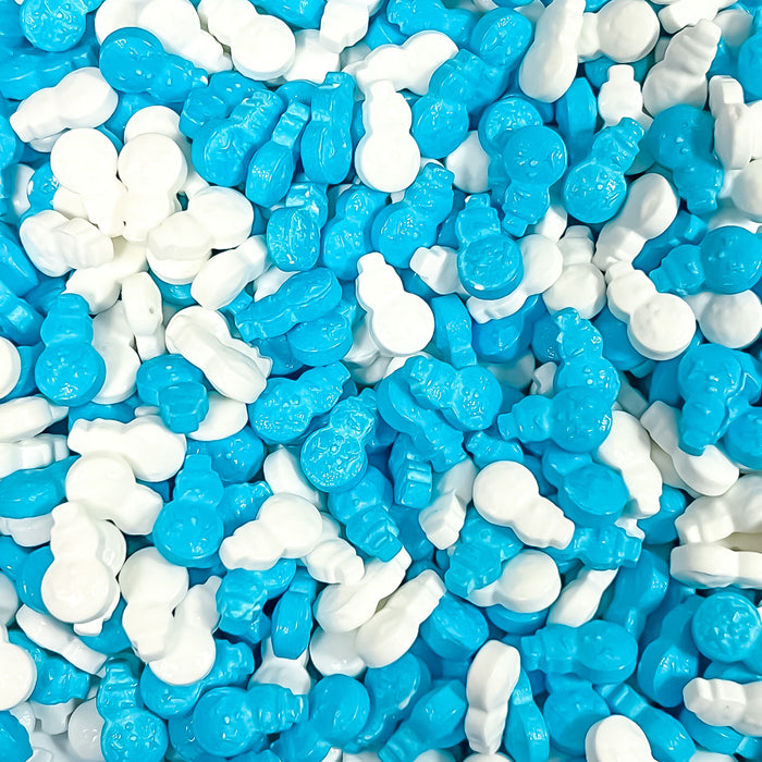 Edible Blue and White Snowman Shaped Candy Sprinkles
