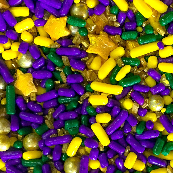 Mardi Gras Stars Sprinkle Mix - 4oz