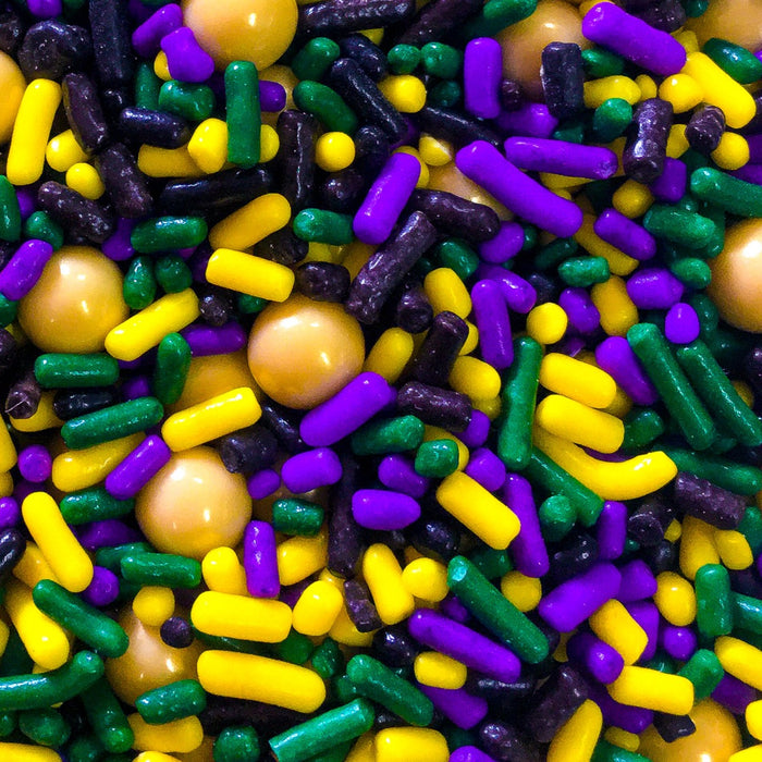 Mardi Grass Pearls Sprinkle Mix - 4oz