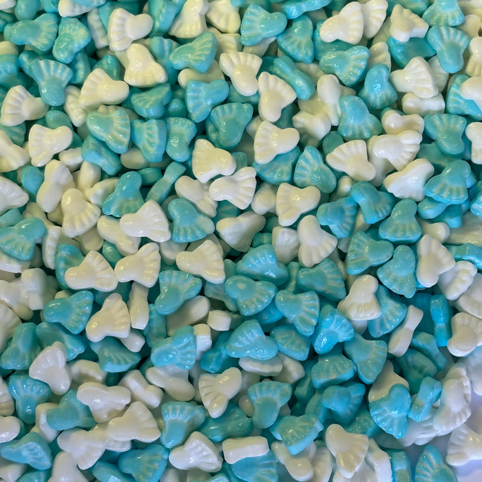 Blue and White Baby Feet Footprint Shaped Candy Sprinkles