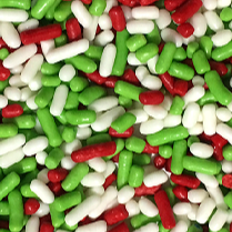 Garden Fresh Red Green White Cake Pop Cookie Cupcake Cakes Edible Confetti Decorations Sprinkles Desert Jimmies Toppers 6oz