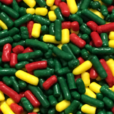 Fiesta Yellow Green Red Cake Pop Cookie Cupcake Cakes Edible Confetti Decorations Sprinkles Desert Jimmies Toppers 6oz