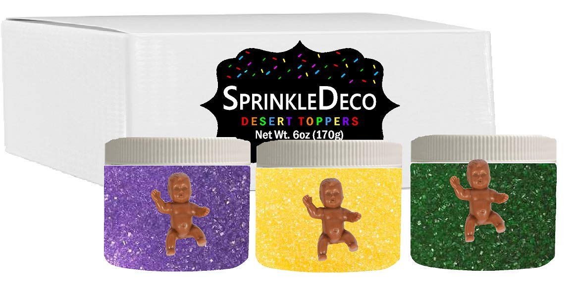 Mardi Gras King Sanding Sugar DecoKit (Black Babies)