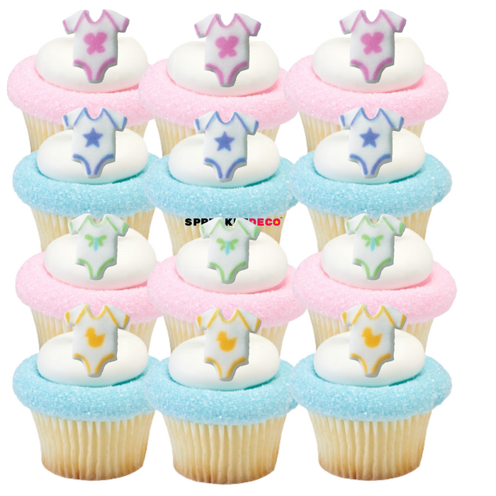 Baby Onesie Edible Icing Toppers - 12ct, Asstd.