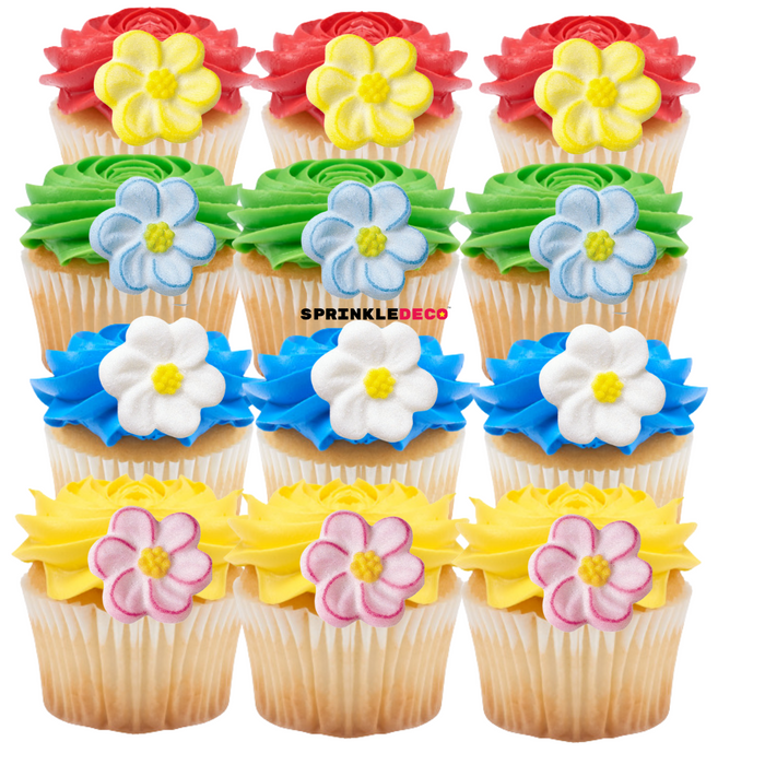 Flower Petals & Blossom Edible Icing Toppers 12ct, Asstd.