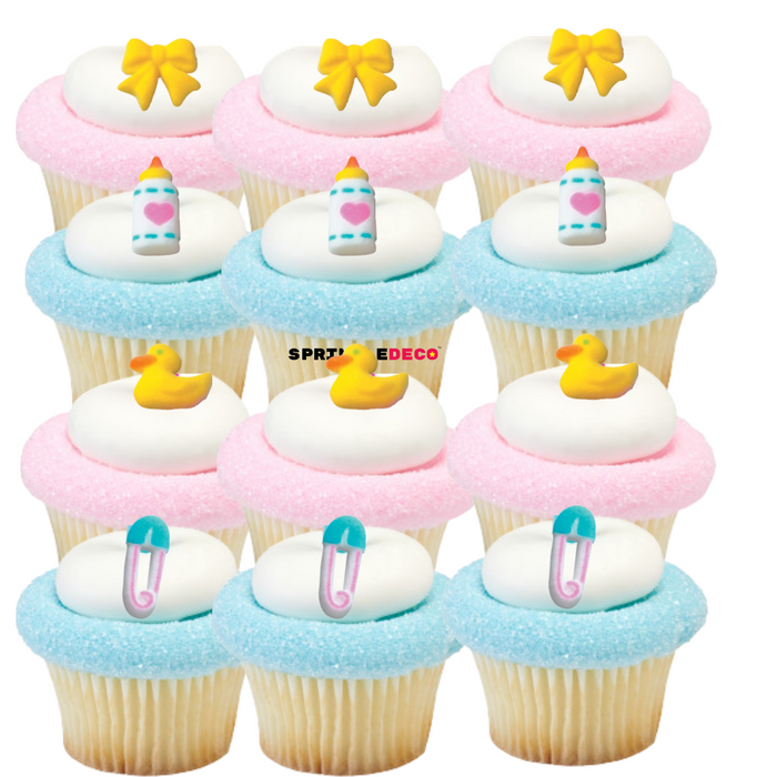 Baby Deluxe Edible Icing Decorations - 12ct, Asstd.