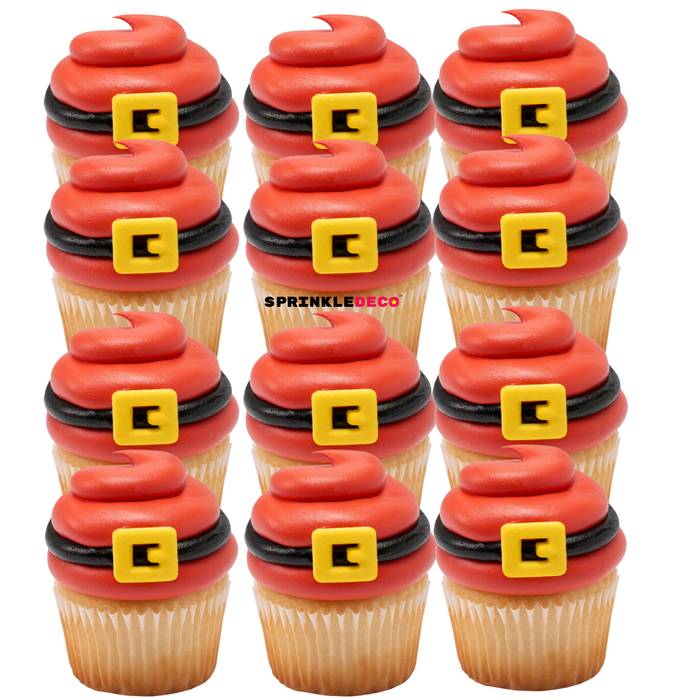 Santa Belt Buckle Edible Icing Toppers 24ct Asstd.