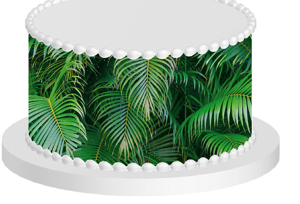 Green Wild Leaves Mermaid Edible Cake Decoration Wrap