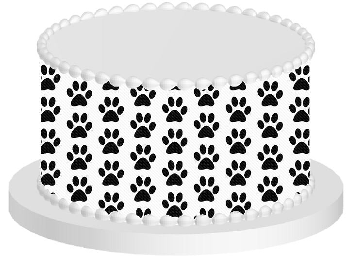 Paw Print Edible Cake Decoration Wrap