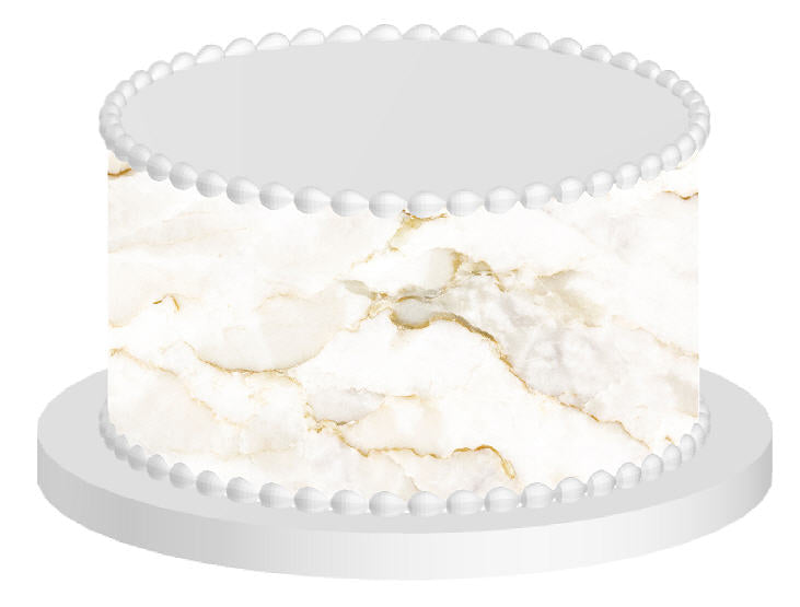 White and Gold Marble Cake Decoration Wrap
