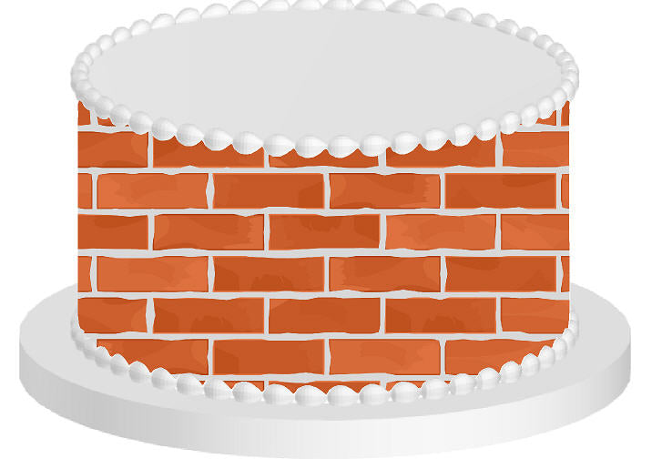 Red Brick Edible Cake Decoration Wrap
