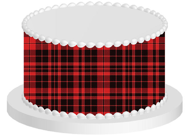Red Plaid Edible Cake Decoration Wrap