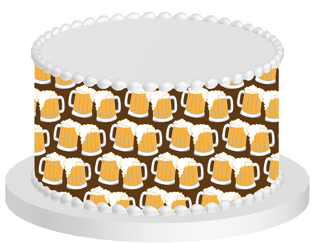 Beer Mugs Edible Cake Decoration Wrap