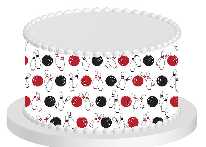Bowling Edible Cake Decoration Wrap