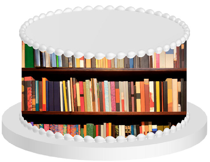 Library and Books Edible Cake Decoration Wrap