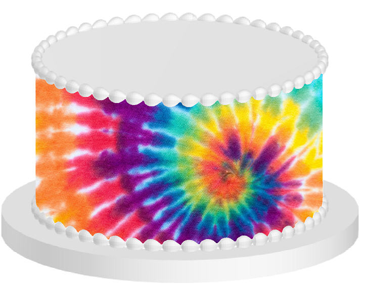 Tie Dye Edible Cake Decoration Wrap