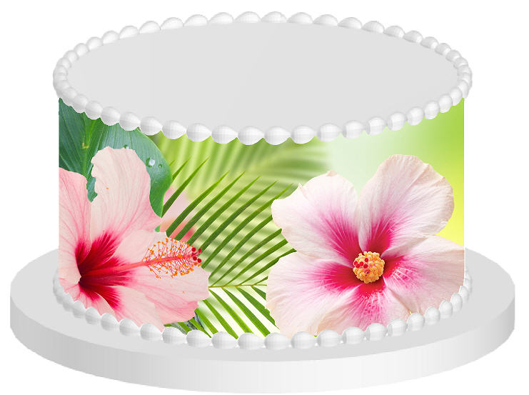 Hibiscus Edible Cake Decoration Wrap