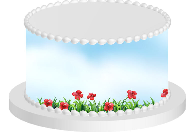 Summer Flower Edible Cake Decoration Wrap