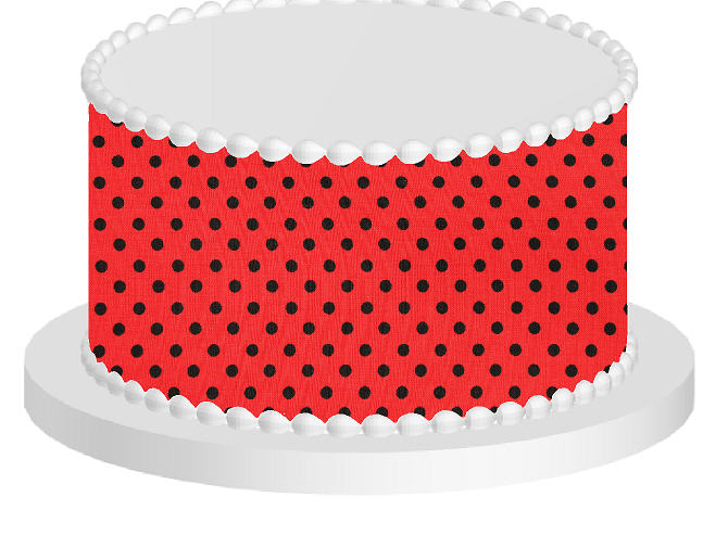 Lady Bug Polka Dot Edible Cake Decoration Wrap