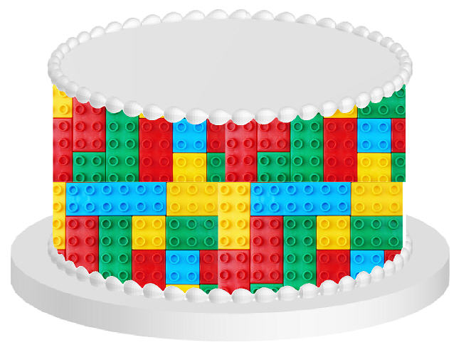 Meduim Building Blocks Edible Cake Decoration Wrap