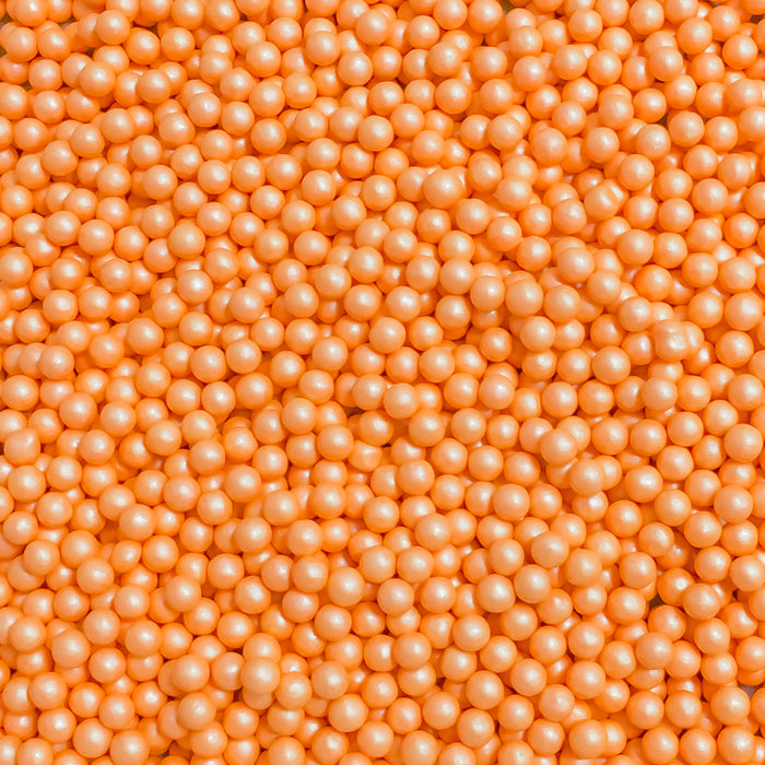 Edible Sugar Pearls (Peach) - 4oz