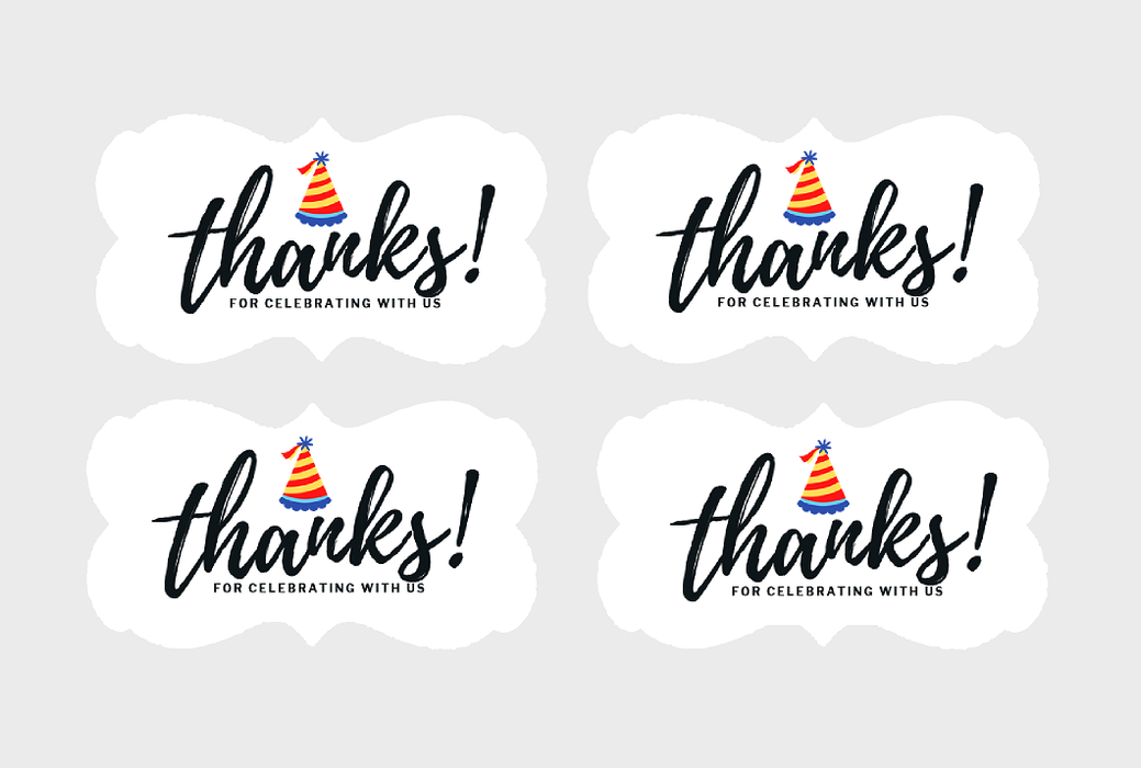 Decorative Paper Stickers 48ct (Birthday Hat)