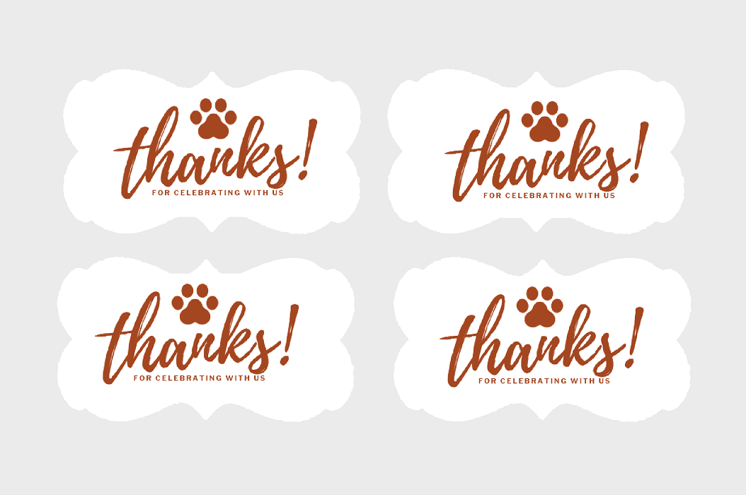 Decorative Paper Stickers 48ct (Brown Paw)