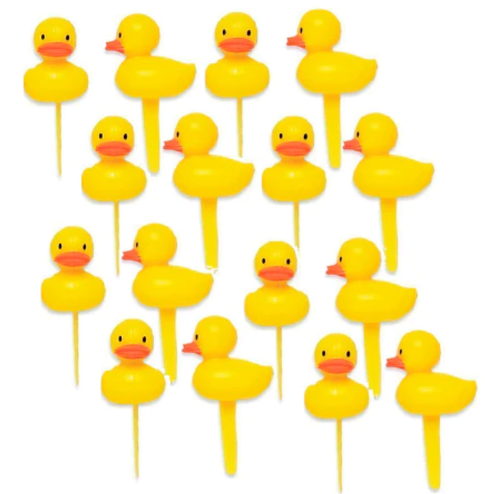 Yellow Duck Dessert Decoration Cupcake Topper Picks - 12ct