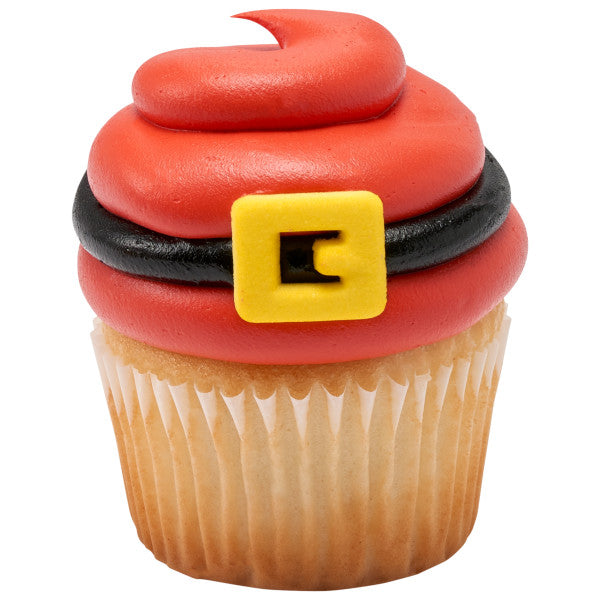 Santa Belt Buckle Edible Icing Toppers 24ct Asstd.