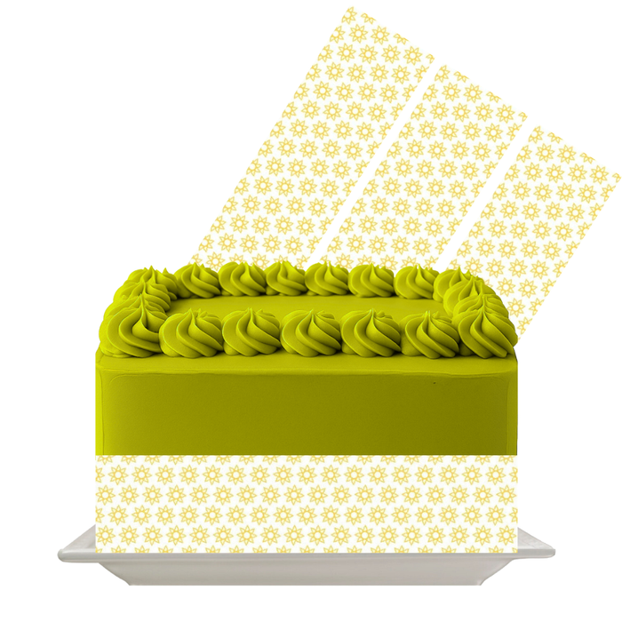 Yellow Honey Dot Bloom Edible Cake Wrap | Gold Circle Pattern Icing Sheet | Floral & Sunshine Theme Cakes