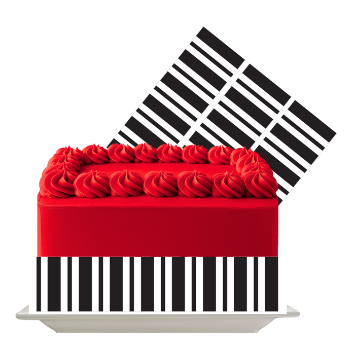 Black and White Stripes Edible Cake Wrap | Classic Stripe Icing Sheet