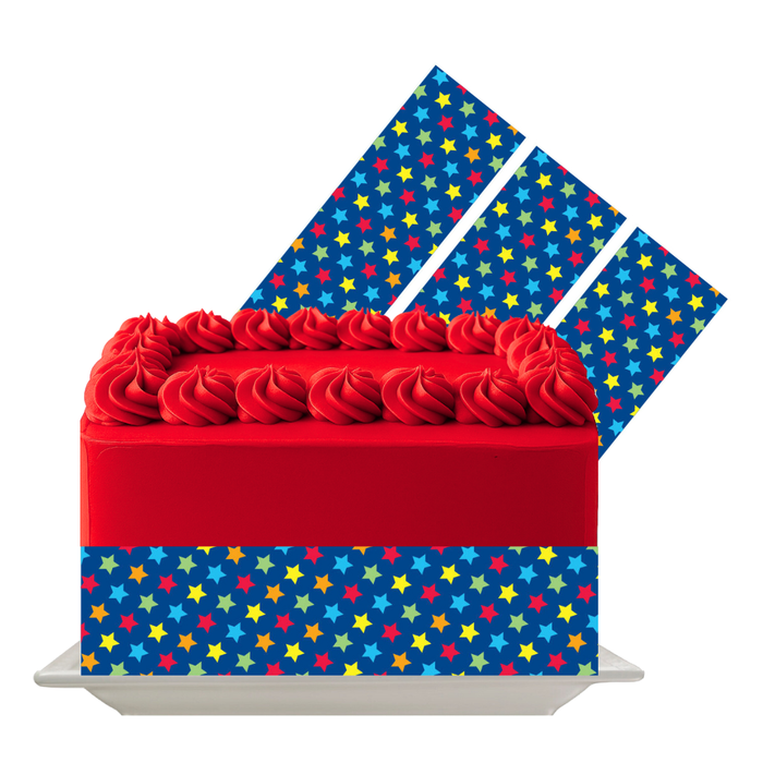 Rainbow Stars Edible Cake Wrap | Colourful Star Icing Sheet | Celebration & Kids Birthday Decoration